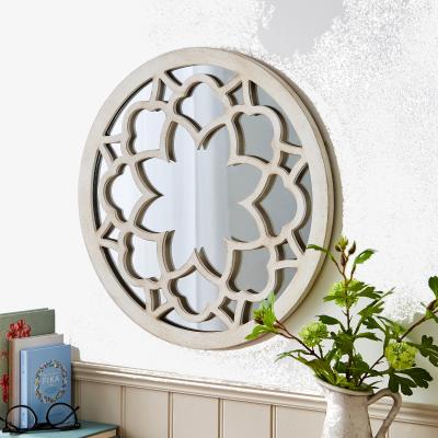 Dunelm Round Wall Mirror, Sandstone Washed 50cm Sandstone
