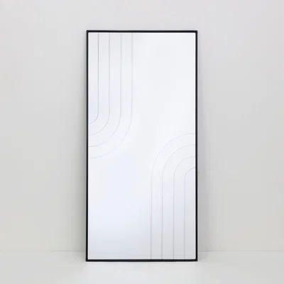 Dunelm Elements Etched Mirror 100x50cm Black