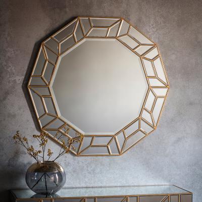 Dunelm Woodbery Mirror 105 x 100cm Gold Effect