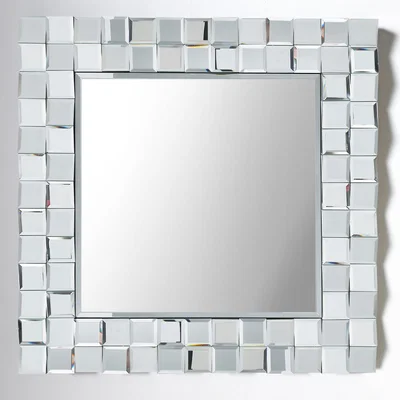 Dunelm Mirrored Glass Tile Square Wall Mirror, 65cm Silver