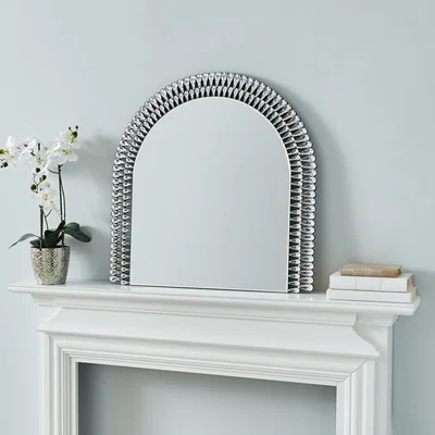 Dunelm Glam Gem Edge Over Mantle Mirror 70cm Silver Effect