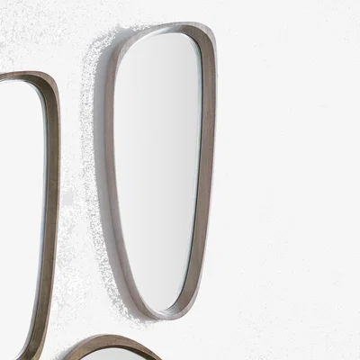 Dunelm Wood Veneer Teardrop Wall Mirror, Grey Oak 34 x 90cm Grey