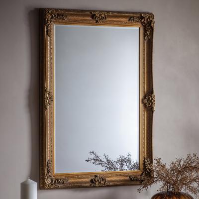 Dunelm Geneva Rectangle Mirror 110cm x 79cm Gold Effect Gold Effect