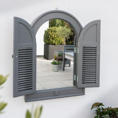 Dunelm Florenity Grigio Grey Outdoor Window Mirror Grey