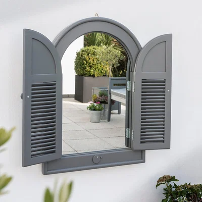 Dunelm Florenity Grigio Grey Outdoor Window Mirror Grey