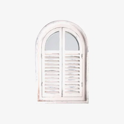 Furniture123 Cream Garden Arched Mirror With Shutter - Fallen Fruits