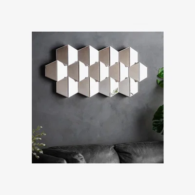 Furniture123 Textured Honeycomb Mirror - Caspian House