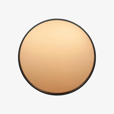 Furniture123 Coen Matt Black Wood Round Mirror With Rose Gold Glass