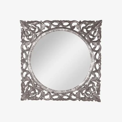 Furniture123 Large Carved Metallic Wall Mirror - Louis