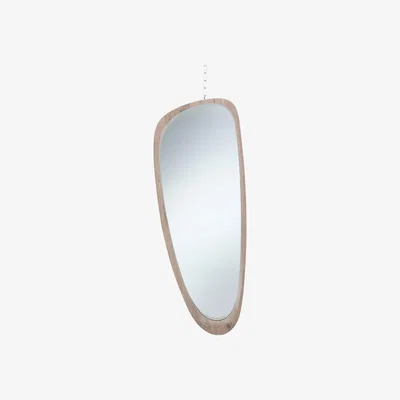 Furniture123 Reid Natural Wood Teardrop Shaped Mirror