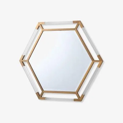 Furniture123 Gold Hexagonal Wall Mirror - Marissa