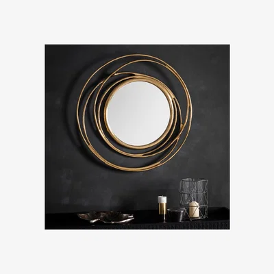 Furniture123 Round Gold Mirror - Caspian House