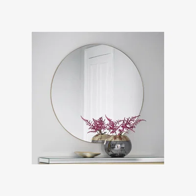 Furniture123 Round Mirror with Champagne Edge - Caspian House