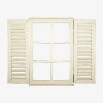 Furniture123 Cream Garden Mirror with Shutters - Fallen Fruits