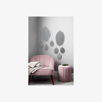 Furniture123 Grace Set of 3 Scalloped Wall Mirrors