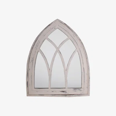 Furniture123 Gothic Garden Mirror in White Wash Wood