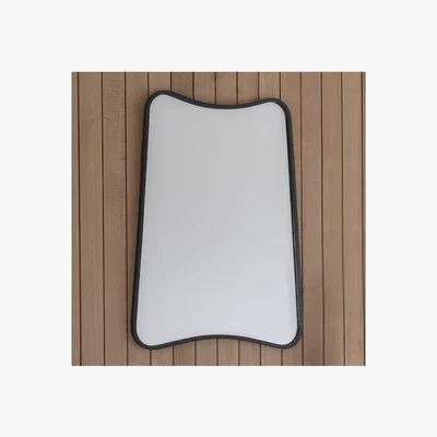 Furniture123 Kurva Black Rectangle Mirror - Caspian House