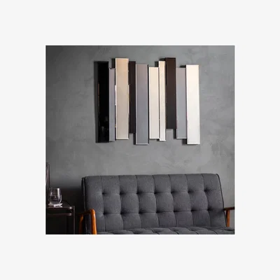 Furniture123 Silver and Black Mirror - Caspian House