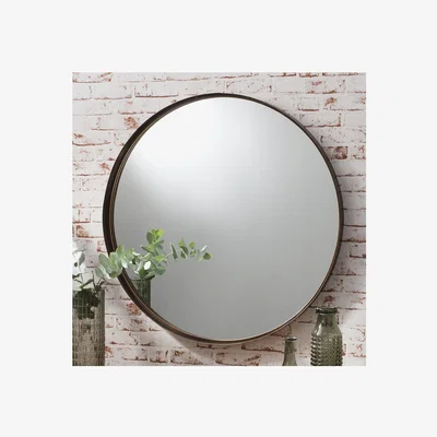 Furniture123 Round Wall Mirror with Bronze Frame - Caspian House