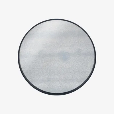 Furniture123 Reid Matt Black Wood Round Mirror With Foxed Glass