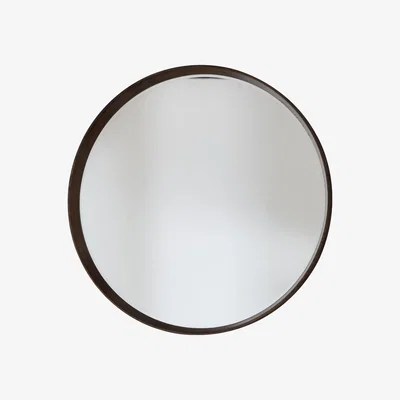 Furniture123 Round Walnut Mirror - Caspian House