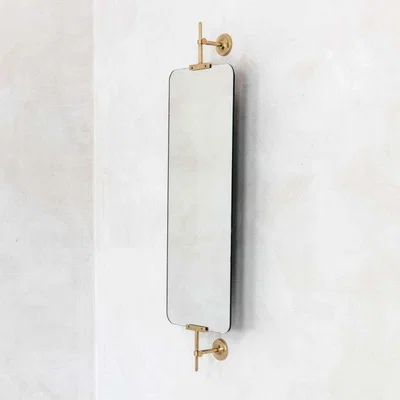 Graham & Green Orwell Antique Silver Slim Swivel Mirror