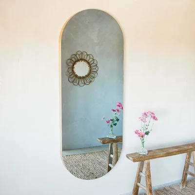 Graham & Green Alva Oval Oak Mirror