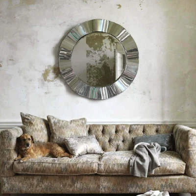 Graham & Green Wavy Silver Wall Mirror
