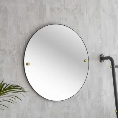 Graham & Green Adelphi Black Round Mirror