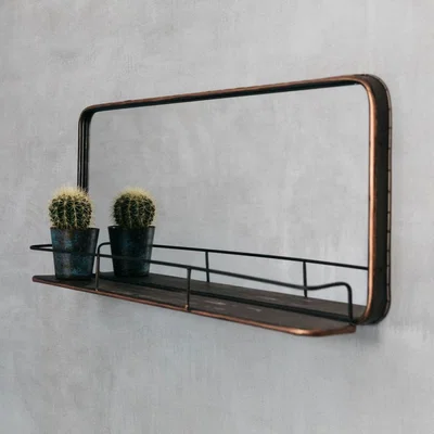 Graham & Green Ola Copper Mirror with Shelf