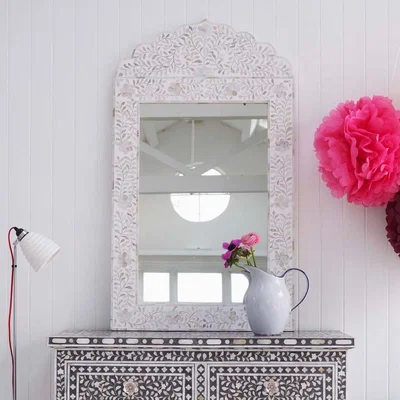 Graham & Green Adriana White Mother of Pearl Mirror