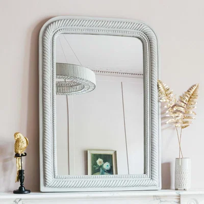 Graham & Green Grey Curved Rope Edge Mirror