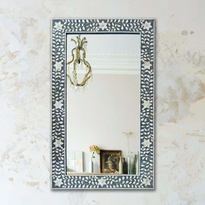 Graham & Green Maxi Grey Mother of Pearl Mirror