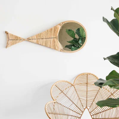 Graham & Green Straw Fish Mirror