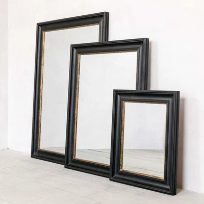Graham & Green Graham and Green Blake Medium Black and Gold Antiqued Mirror