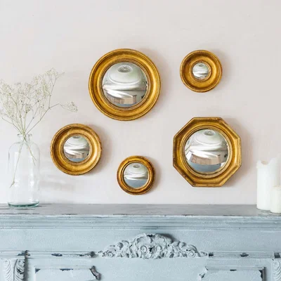 Graham & Green Gold Octagonal Convex Mirror