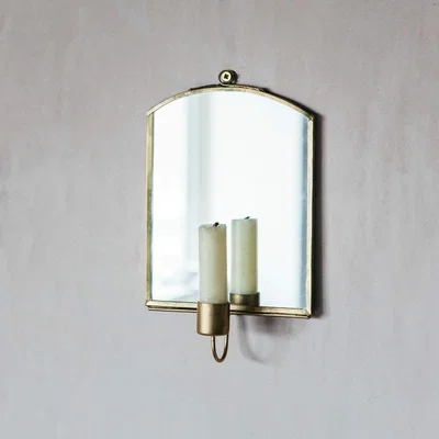 Graham & Green Large Antique Brass Candle Mirror