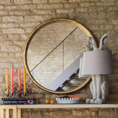 Graham & Green Large Round Gold Foil Mirror