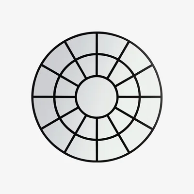 Habitat Habitat Windowpane Round Wall Mirror - Black - 60x60cm