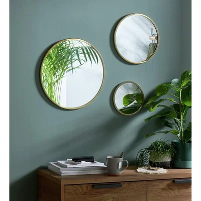 Habitat Habitat Round Brass Mirror - Set of 3