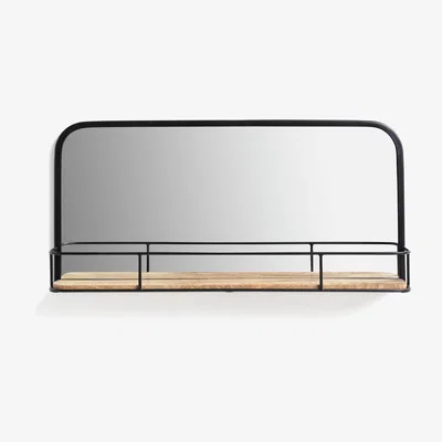 Habitat Habitat Rectangular Wall Mirror with Shelf - Black