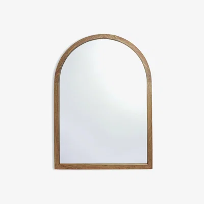 Habitat Habitat Mango Wood Arch Wall Mirror - Natural - 50x70cm