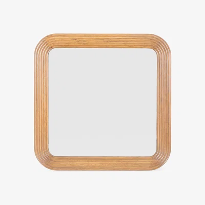 Heal's Heal's Oxbow Textured Wall Mirror Oak - Heal's UK Furniture