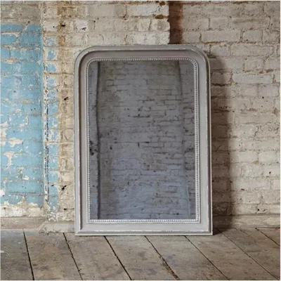 John Lewis One.World Wilton Carlyle Beaded Wood Wall Mirror, 88 x 67cm, Grey