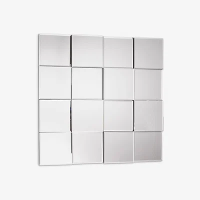 John Lewis Allenby Square Glass Frame Mirror, 68 x 68cm, Clear