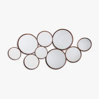 John Lewis Cerchio Circles Wall Mirror, 121 x 58.5cm, Copper