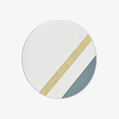 John Lewis Där Jelena Round Wall Mirror, 60cm, Gold/Smoke Grey
