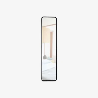 John Lewis Umbra Hub Leaner / Full-Length Wall Mirror, Black, 157 x 37cm