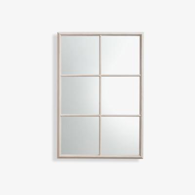 John Lewis John Lewis & Partners Rectangular Wood Frame Window Wall Mirror, 118 x 80cm, Vintage Grey