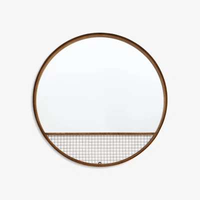 John Lewis Gallery Direct Auburn Round Metal Caged Wire Wall Mirror, 80cm
